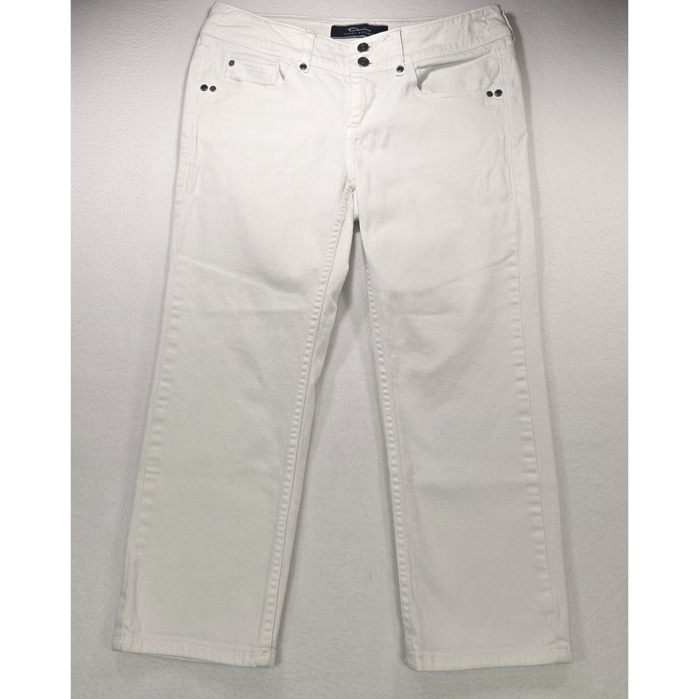 Tommy Bahama Island Crop White Jeans Sun Baked Wash Medium Rise Size 4